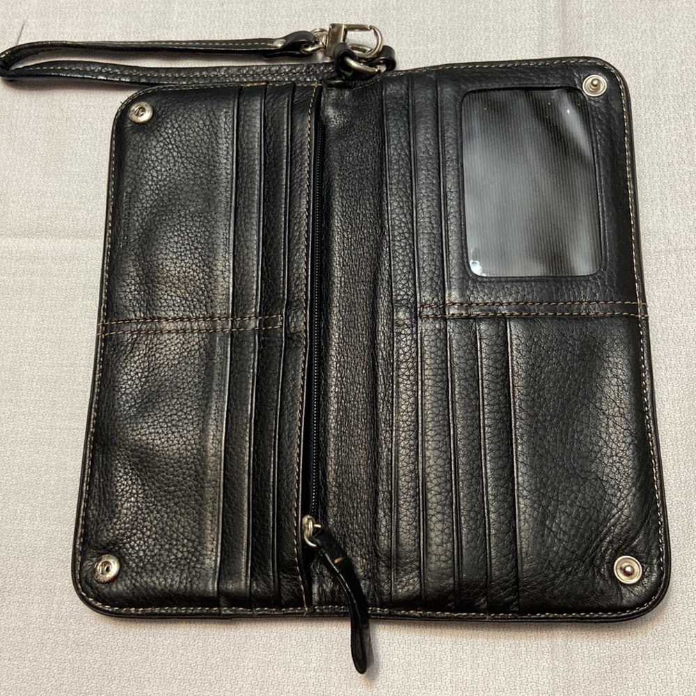 Ann Taylor Wristlet Clutch Wallet, ID&Multiple Card Slots,Zippered Compartments - Picture 4 of 11